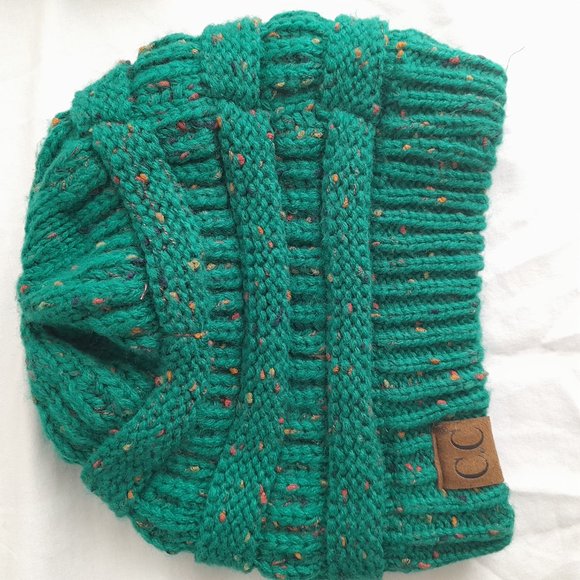 4/$20 CC Green Beanie Textured Knit Winter Hat - Picture 6 of 6